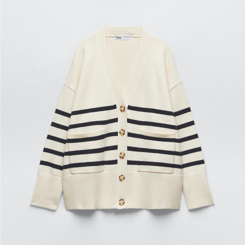 Zara striped knit cardigan